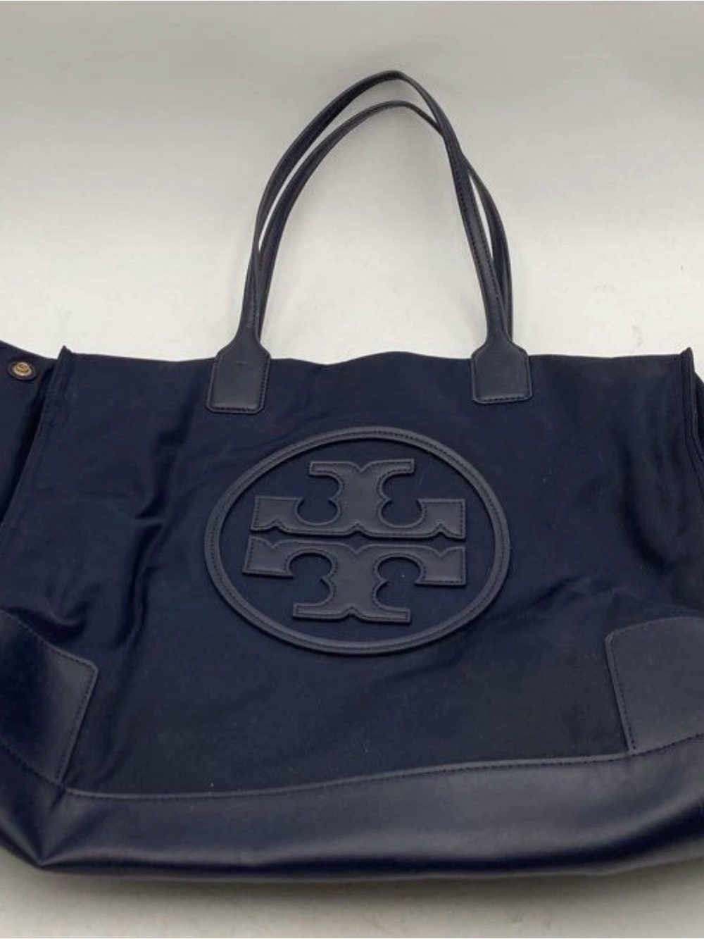 Tory Burch Navy Logo Tote Ella